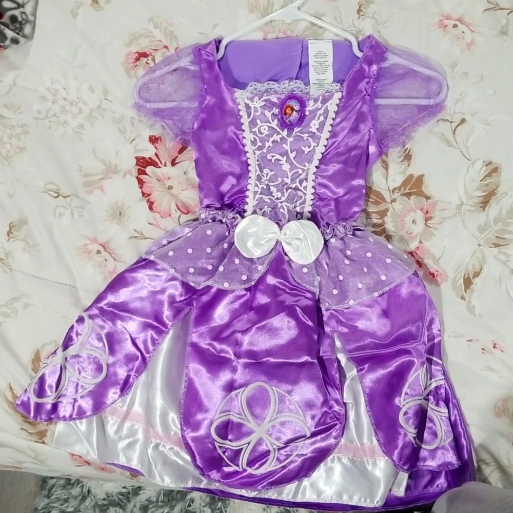 Disney Sofia the First costume and tiara size small 4/6 #halloween